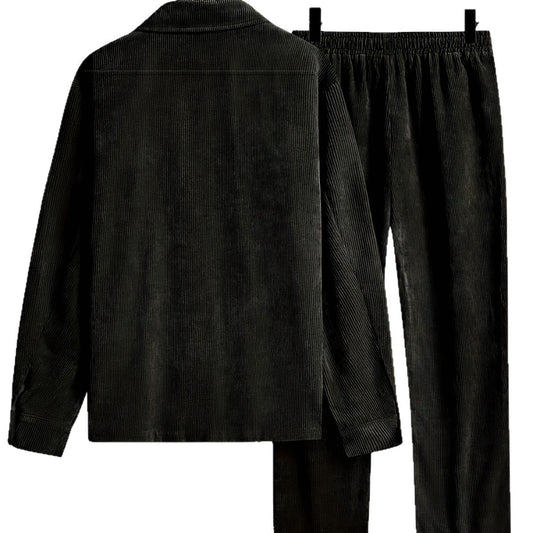 Traje de pantalones de camisa de manga larga para hombre
