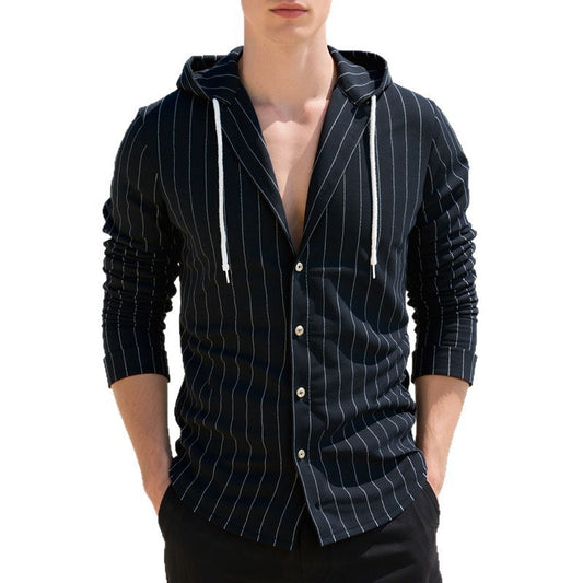 Capucha delgada Cardigan Camisa Casual Hombres