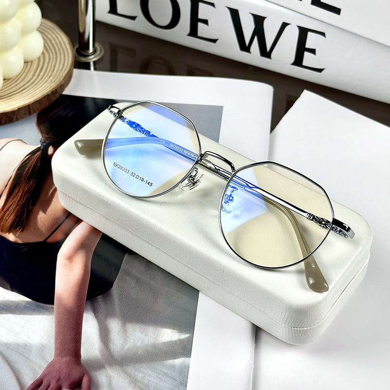 Gafas retro de moda marco óptico de marco de marco redondo de estilo coreano simple