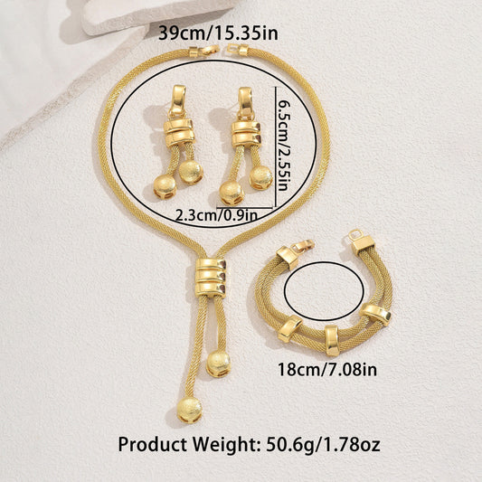 Juego de Collar + Pulsera para Mujer – Chapado en Oro 18K