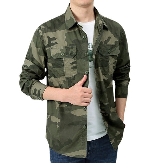 Camisa de camuflaje casual al aire libre suelta