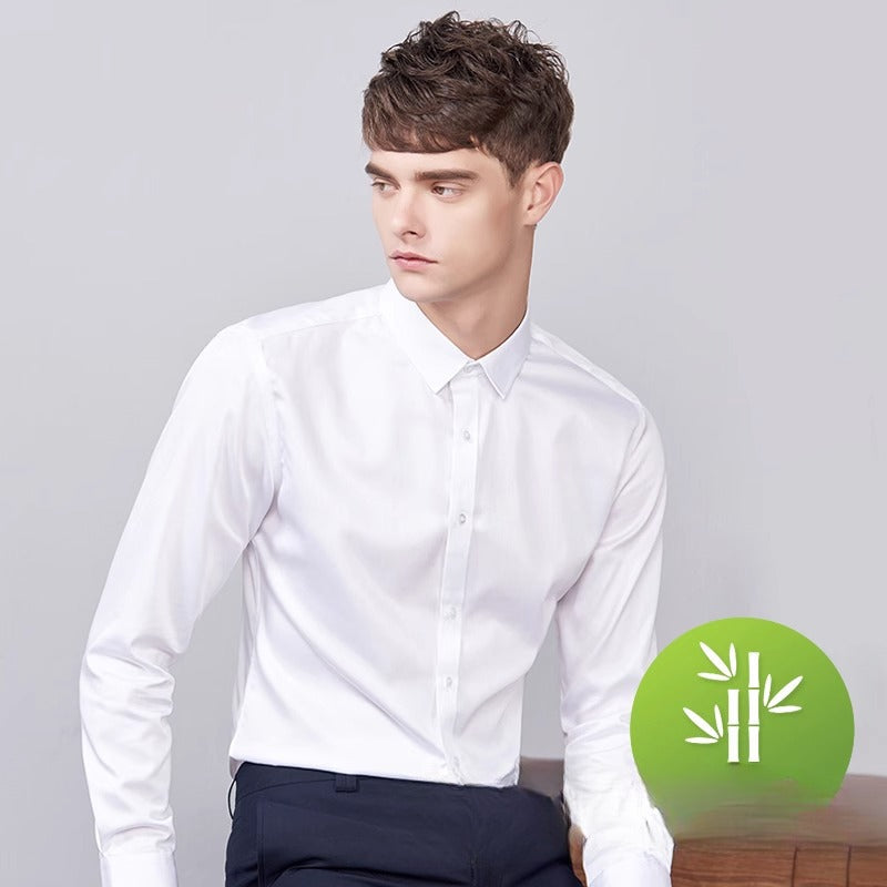 Camisa de negocios de estiramiento de otoño de manga larga para hombres