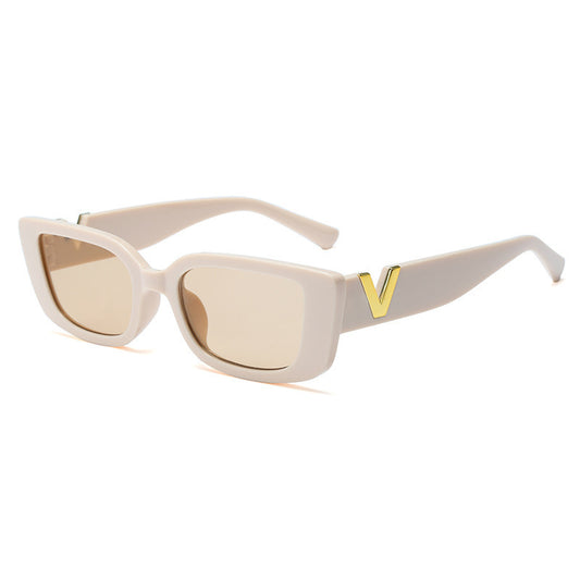 Gafas de montura cuadradas White Frame Sunglasses