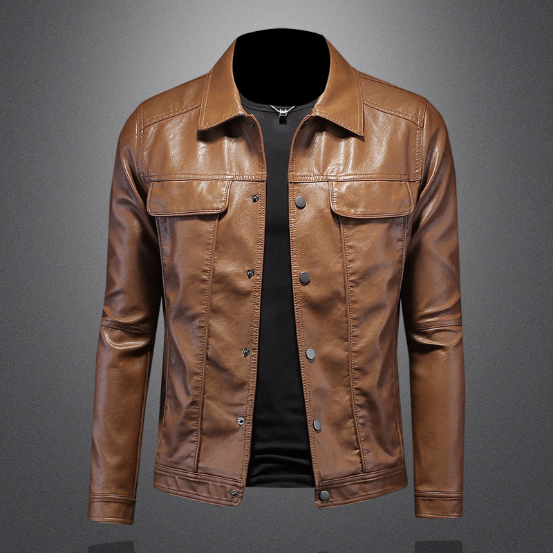 Chaqueta de cuero sintético para hombre