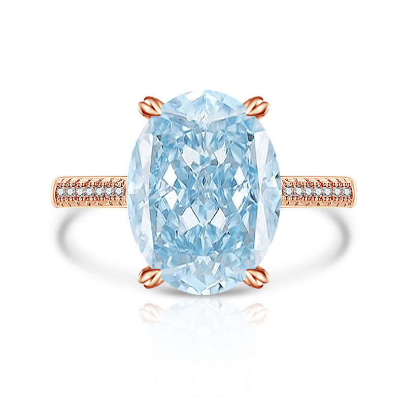 Anillo de Mujer con Diamante High Carbon y Diseño Flor de Hielo