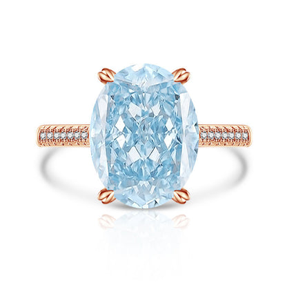 Anillo de Mujer con Diamante High Carbon y Diseño Flor de Hielo