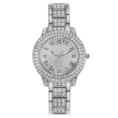 Reloj Femenino Cielo Estrellado con Diamantes y Números Romanos