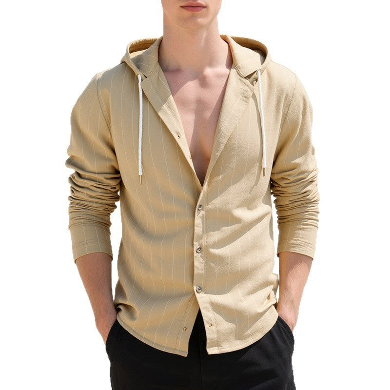 Capucha delgada Cardigan Camisa Casual Hombres