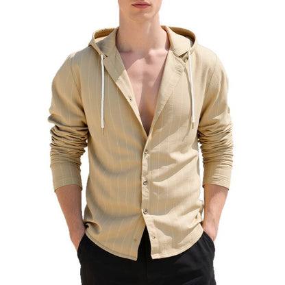 Capucha delgada Cardigan Camisa Casual Hombres