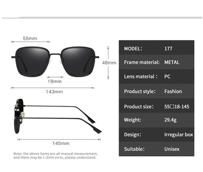 Gafas de sol para mujer Metal Vintage Square Steampunk