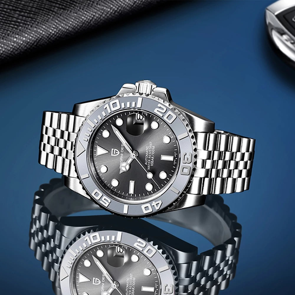 Moda Hombres Reloj Mecánico Luminoso Rotable