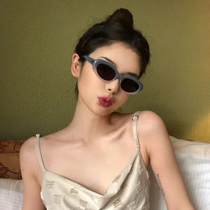 Pequeño marco redondo vintage Gafas de sol de moda simples de alta calidad - .