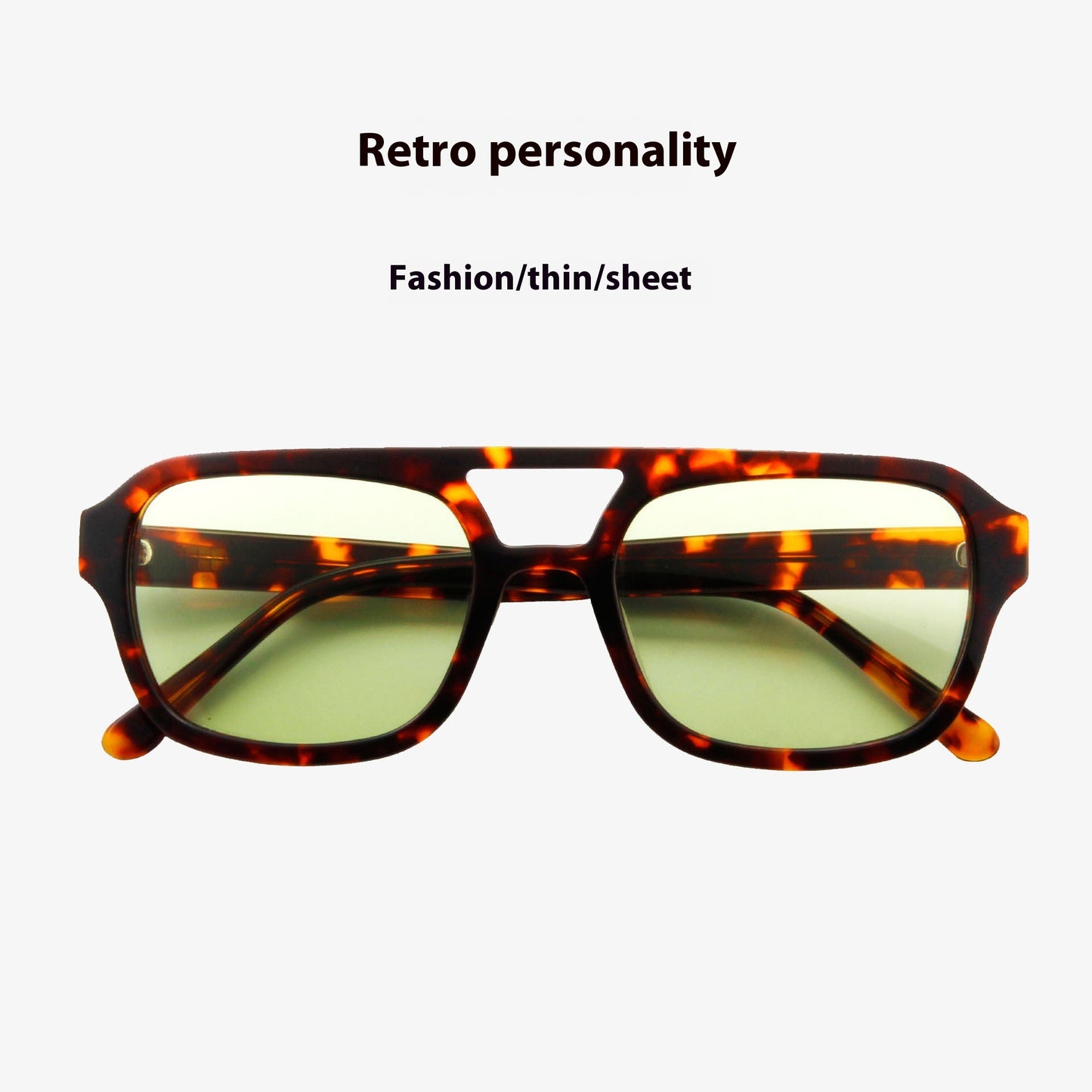 Moda Street Shooting. Moda de pasarela, generosos lentes de sol de doble haz femenino