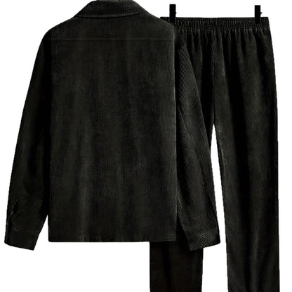Traje de pantalones de camisa de manga larga para hombre
