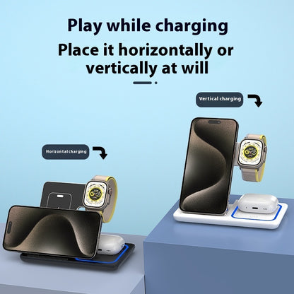 Three-in-one Folding Wireless Charger Mobile Desktop Stand