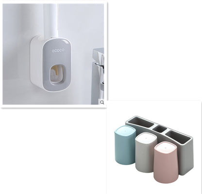 Soporte automático de pasta de dientes para pared, set de accesorios de baño con dispensador.