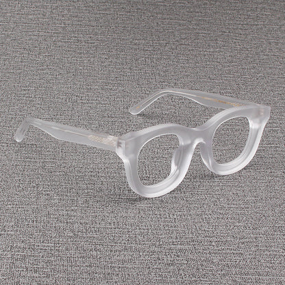 Cuadrado de borde ancho retro vidrios de marco negro grueso negro mate