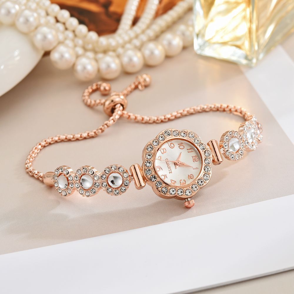 Reloj Femenino con Pulsera Ajustable y Diamantes de Color