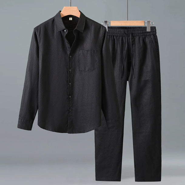 Traje de color sólido delgado casual para hombres