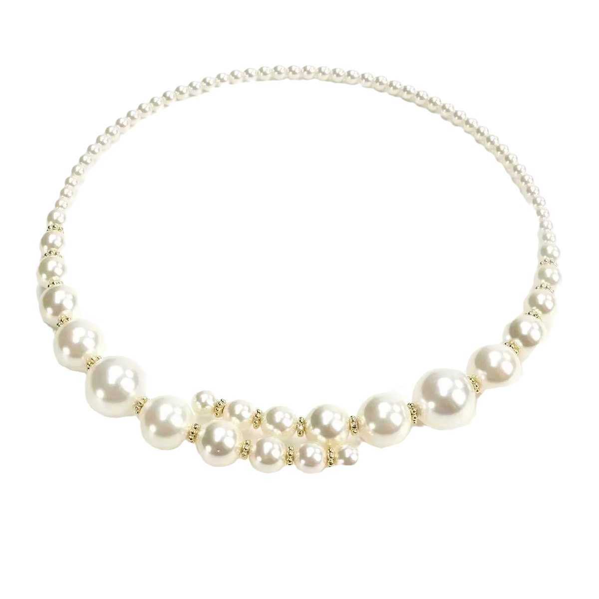 Double-layer White Clavicle Vintage Necklace Collar Socialite Style