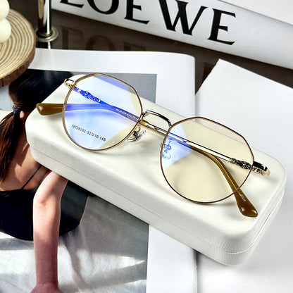 Gafas retro de moda marco óptico de marco de marco redondo de estilo coreano simple