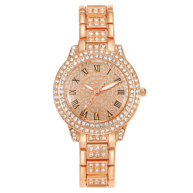Reloj Femenino Cielo Estrellado con Diamantes y Números Romanos