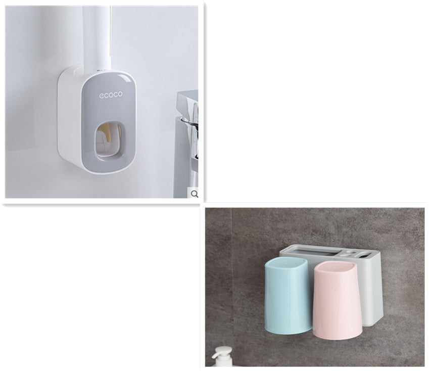 Soporte automático de pasta de dientes para pared, set de accesorios de baño con dispensador.