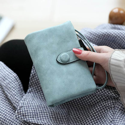 Cartera Versión Coreana con Cierre y Diseño Moderno