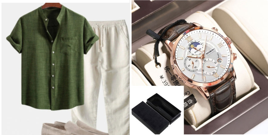 Cuello de soporte para hombre Camisa de manga corta de cola digital de moda ajustada delgada