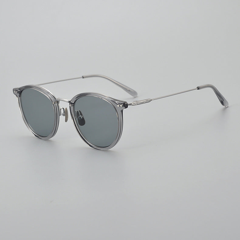 Gafas de sol polarizadas de titanio puro de oro medio hechas a mano