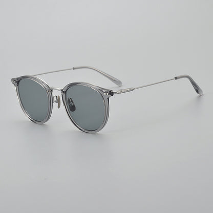 Gafas de sol polarizadas de titanio puro de oro medio hechas a mano