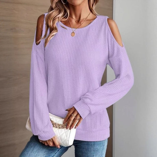 Autumn And Winter New Off-shoulder Casual Long-sleeve T-shirt Women's Casual Wear
