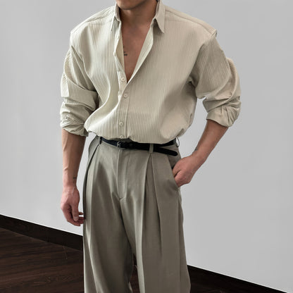 Camisa artística de moda para hombres sueltos