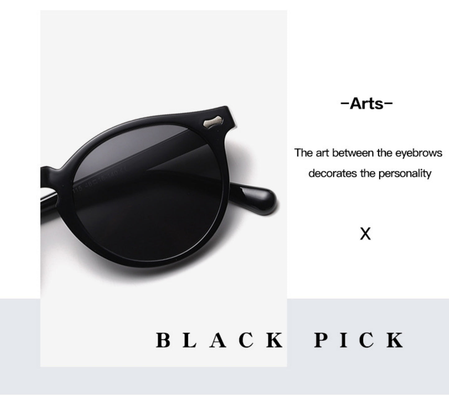 Redondo literario japonés y coreano gafas de sol ...