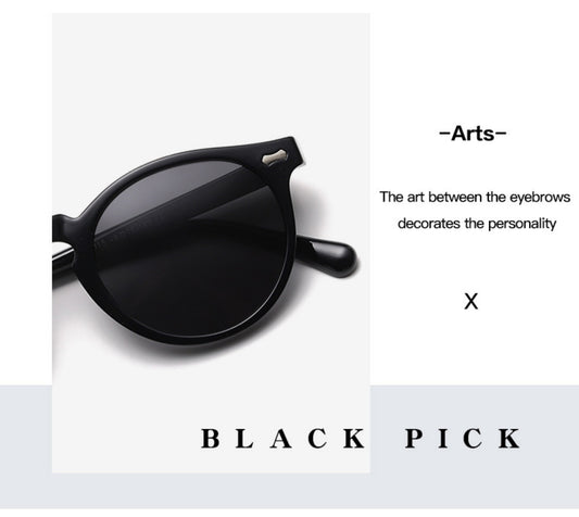 Redondo literario japonés y coreano gafas de sol ...