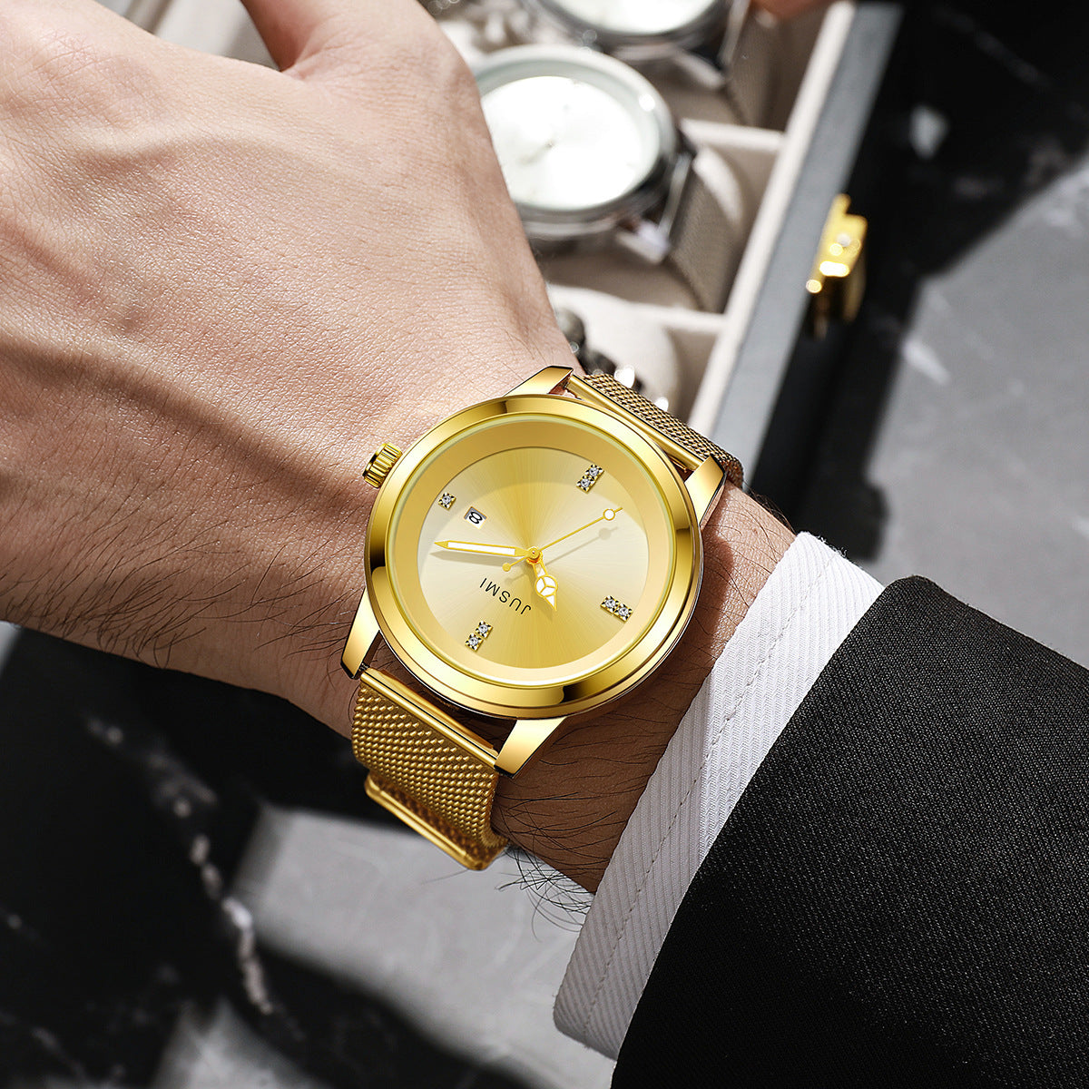 Men's Mesh Strap Watch Quartz Watch