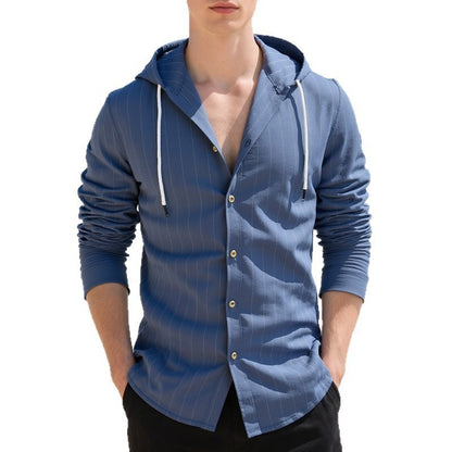 Capucha delgada Cardigan Camisa Casual Hombres