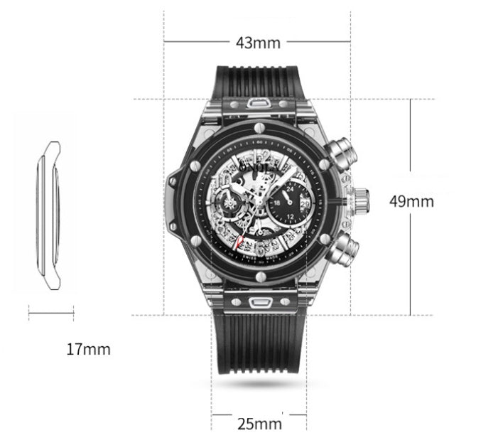 Plastic transparent watch