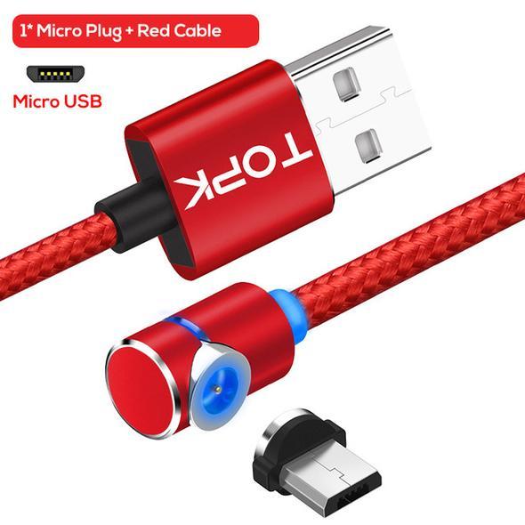 Cable Micro USB Magnético 360° — Cable de Carga Rotatorio para Teléfono