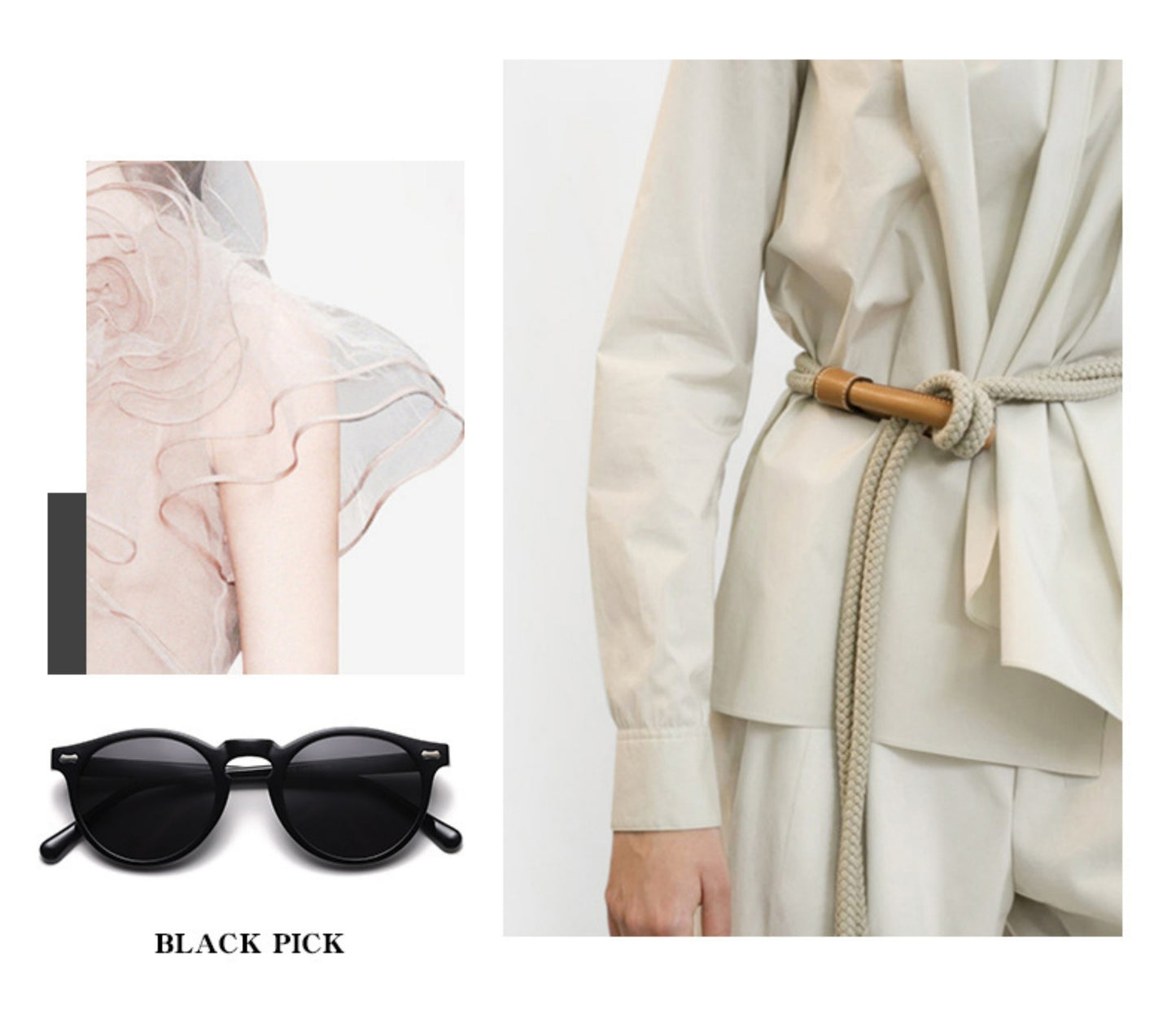 Redondo literario japonés y coreano gafas de sol ...