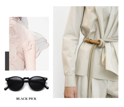 Redondo literario japonés y coreano gafas de sol ...