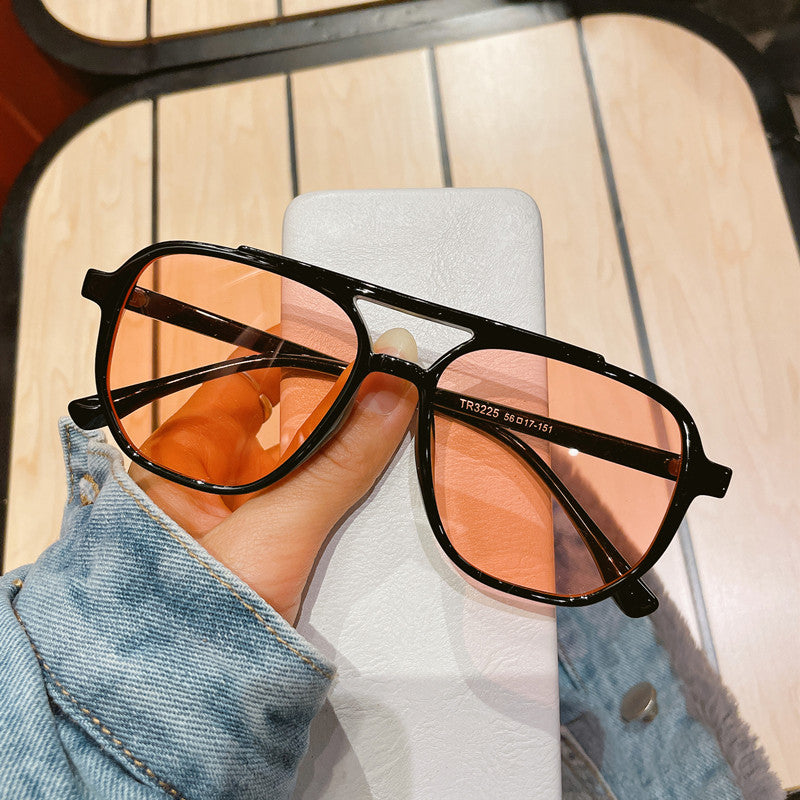 Retro TR Transparente gafas de sol amarillas hermosas