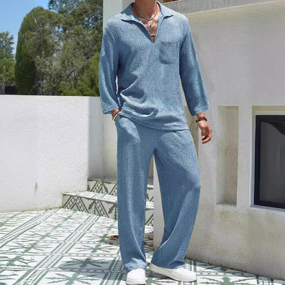 Traje de viaje de los nuevos pantalones de camisa casual para hombres