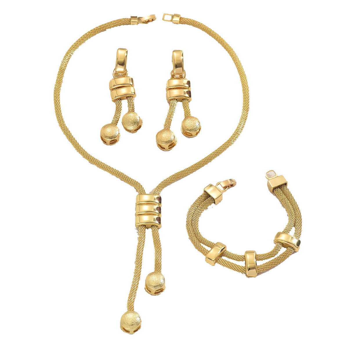 Juego de Collar + Pulsera para Mujer – Chapado en Oro 18K
