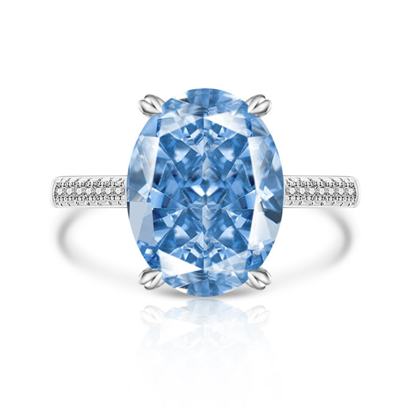 Anillo de Mujer con Diamante High Carbon y Diseño Flor de Hielo