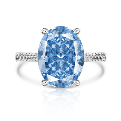 Anillo de Mujer con Diamante High Carbon y Diseño Flor de Hielo