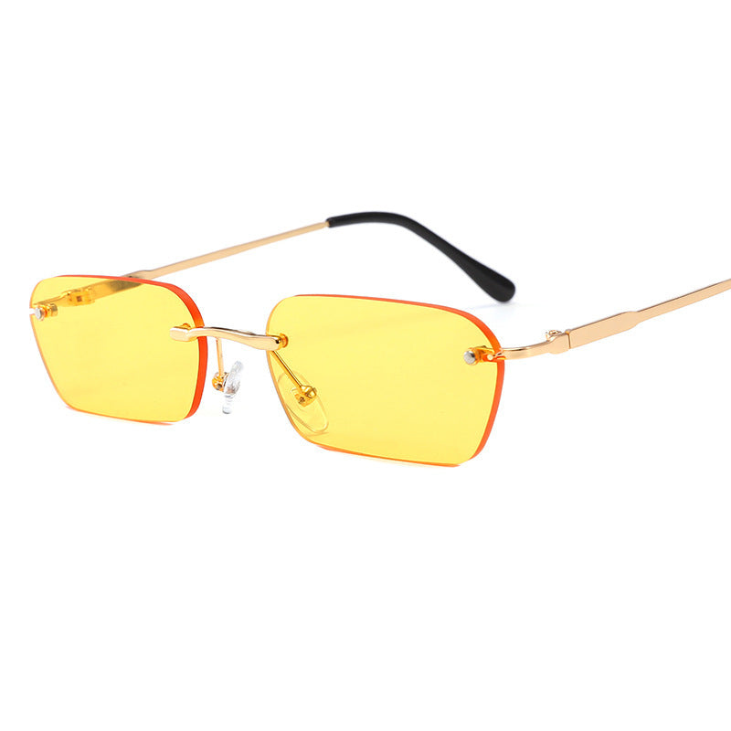 Compatible con Apple, Peekaboo gafas de sol rectangulares sin montura para mujer color claro accesorios de verano gafas de sol cuadradas para hombre tama?o peque?o uv400