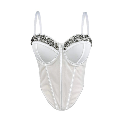 Nuevo suspendedor de espina de pescado de malla de renida y sexy sin espalda