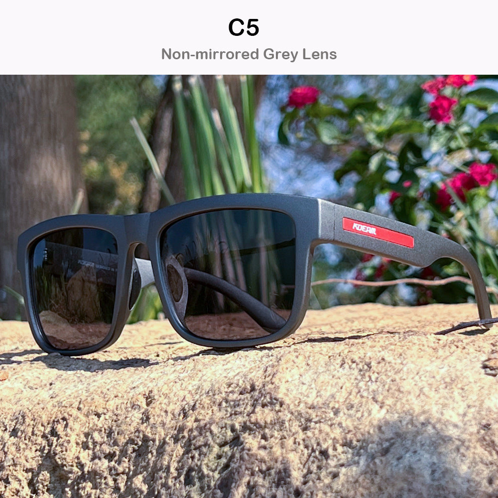 Gafas de sol polarizadas cuadradas cubiertas de marco grandes gafas de viaje de hombres y mujeres