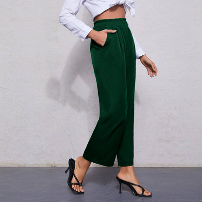 Pantalones con cintura delgada  para mujeres, pantalones casuales